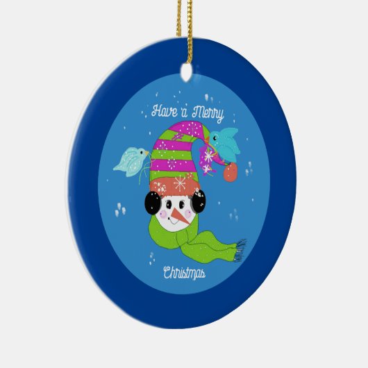 Snowman Merry keramisch Ornament (Rechts)