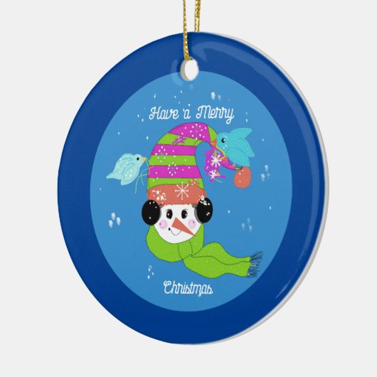 Snowman Merry keramisch Ornament (Links)
