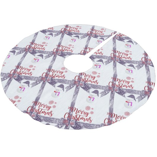 Snowman: Merry kerstboom Kerstboom Rok (Gekanteld)