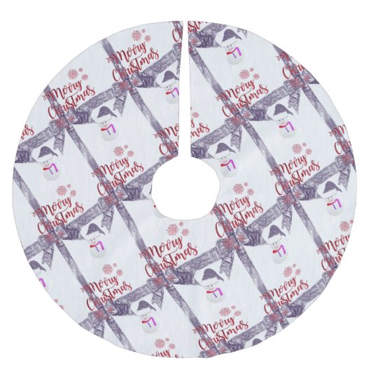 Snowman: Merry kerstboom Kerstboom Rok (Voorkant)