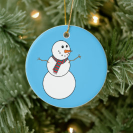 Snowman Merry kerstboom Ornament in blauw