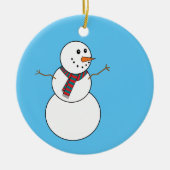 Snowman Merry kerstboom Ornament in blauw (Voorkant)