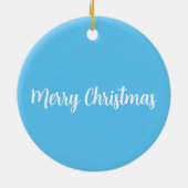 Snowman Merry kerstboom Ornament in blauw (Achterkant)