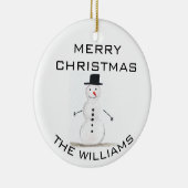 Snowman Merry kerstfeestelijke winterrust Keramisch Ornament (Rechts)