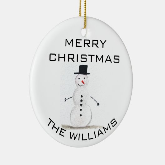 Snowman Merry kerstfeestelijke winterrust Keramisch Ornament (Rechts)