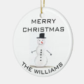 Snowman Merry kerstfeestelijke winterrust Keramisch Ornament (Links)
