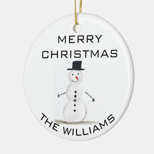 Snowman Merry kerstfeestelijke winterrust Keramisch Ornament (Links)