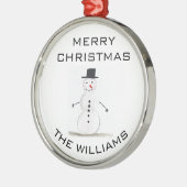 Snowman Merry kerstfeestelijke winterrust Metalen Ornament (Links)