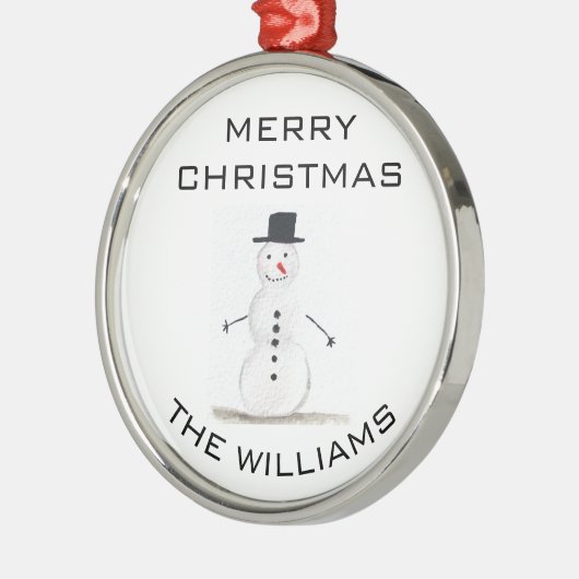 Snowman Merry kerstfeestelijke winterrust Metalen Ornament (Links)