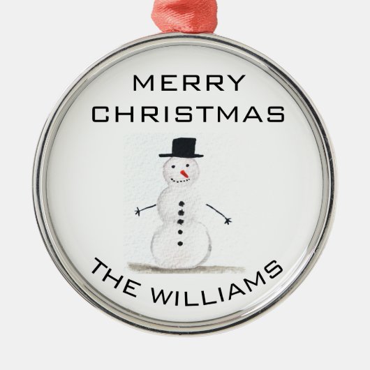 Snowman Merry kerstfeestelijke winterrust Metalen Ornament (Voorkant)