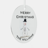 Snowman Merry kerstfeestelijke winterrust Metalen Ornament (Voorkant Rechts)