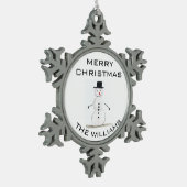 Snowman Merry kerstfeestelijke winterrust Tin Sneeuwvlok Ornament (Links)
