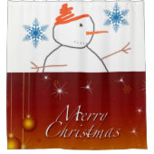 Snowman Merry kerstgordijn Douchegordijn (Voorkant)