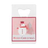 Snowman Merry-kerstkaart Creditkaart Flessenopener (Achterkant)