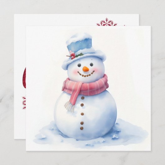 Snowman Merry-kerstkaart Feestdagenkaart (Voorkant / Achterkant)