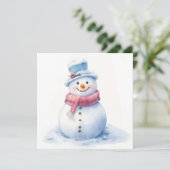Snowman Merry-kerstkaart Feestdagenkaart (Staand voorkant)