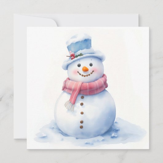 Snowman Merry-kerstkaart Feestdagenkaart (Voorkant)