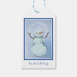 Snowman Merry Kerstmis Cadeaulabel