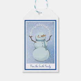 Snowman Merry Kerstmis Cadeaulabel