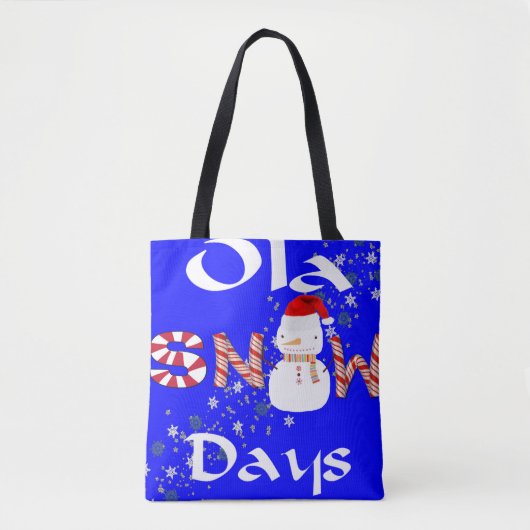 Snowman Merry Kerstmis Canvas tas Snowdays (Voorkant)