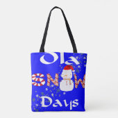 Snowman Merry Kerstmis Canvas tas Snowdays (Achterkant)