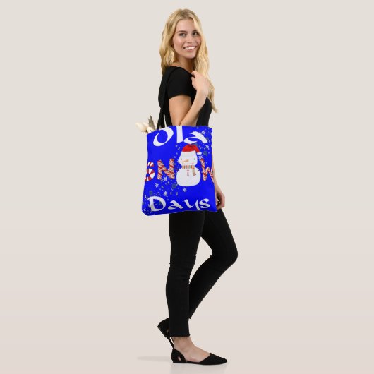 Snowman Merry Kerstmis Canvas tas Snowdays (Op model)