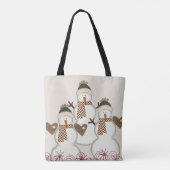 Snowman Merry Kerstmis Canvas tassen (Achterkant)