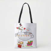Snowman Merry Kerstmis Canvas tassen (Voorkant)