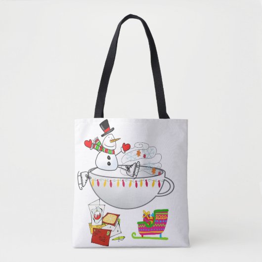 Snowman Merry Kerstmis Canvas tassen (Voorkant)