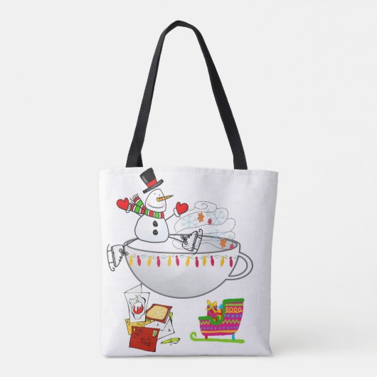 Snowman Merry Kerstmis Canvas tassen (Achterkant)