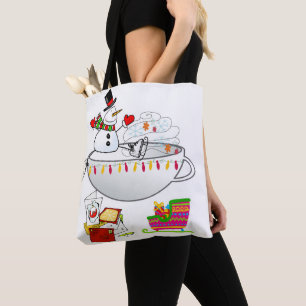 Snowman Merry Kerstmis Canvas tassen