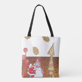 Snowman Merry Kerstmis Canvas tassen (Achterkant)