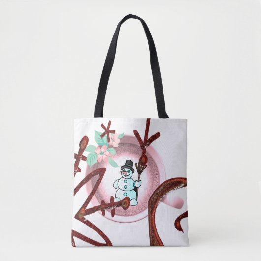 Snowman Merry Kerstmis Canvas tassen (Voorkant)