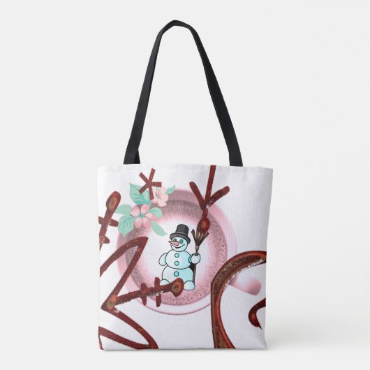 Snowman Merry Kerstmis Canvas tassen (Achterkant)