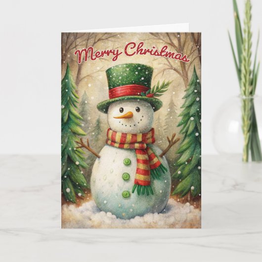  Snowman Merry Kerstmis Feestdagen Kaart (Voorkant)