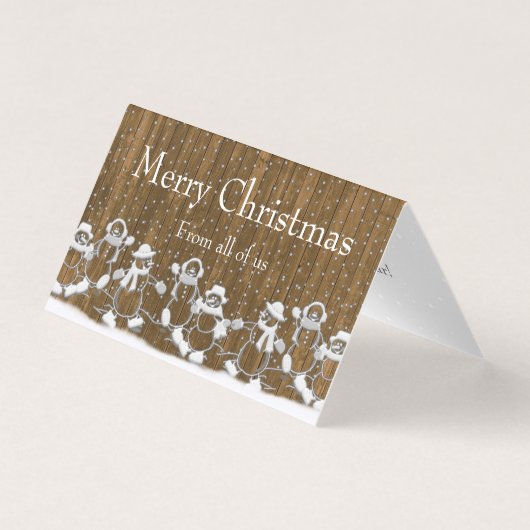 Snowman Merry Kerstmis van ons allemaal douanekaar Kaart (Voorkant)