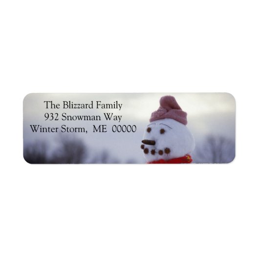 Snowman Merry Xmas Envelope Adres Sticker (Voorkant)