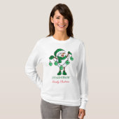Snowman met Baubles Family Kerstmatch T-shirt (Voorkant volledig)