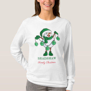 Snowman met Baubles Family Kerstmatch T-shirt