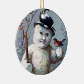 Snowman met Bird en Top Hat  Ornament (Rechts)