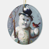 Snowman met Bird en Top Hat  Ornament (Links)