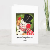 Snowman met Bird Feestdagen Kaart (Achterkant)