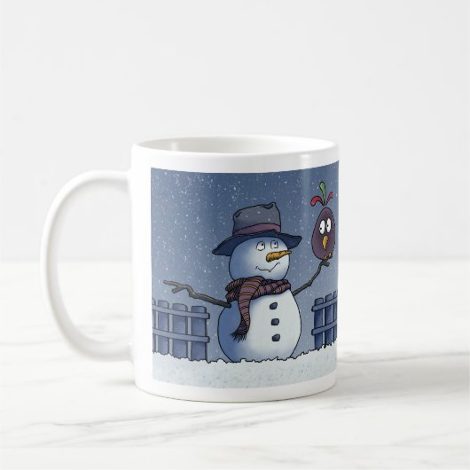 Snowman met Bird Koffiemok (Links)