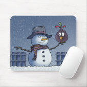 Snowman met Bird Muismat (Met muis)