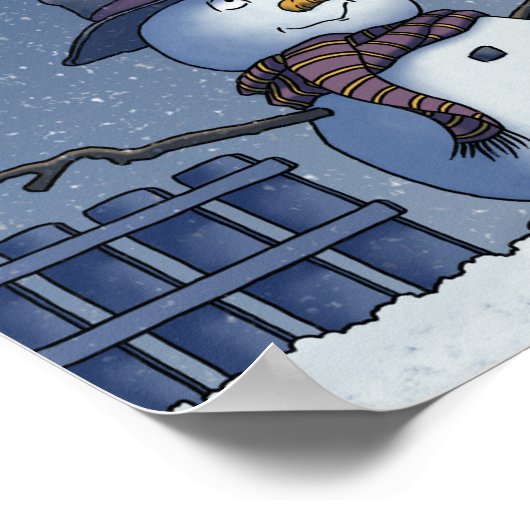 Snowman met Bird Poster (Hoek)