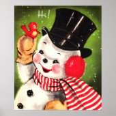 Snowman met Bird Poster (Voorkant)