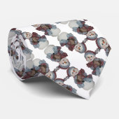 Snowman met Birdhouse Winter Stropdas (Opgerold)