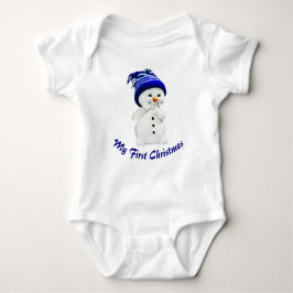 Snowman met blauw Pet Baby Romper