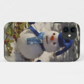 Snowman met blauw Pet en Scarf Case-Mate iPhone Case (Achterkant (horizontaal))