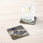 Snowman met blauw Pet en Scarf Onderzetter (Rechterzijde)